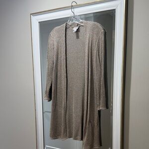 Chico's Metallic Beige Cardigan